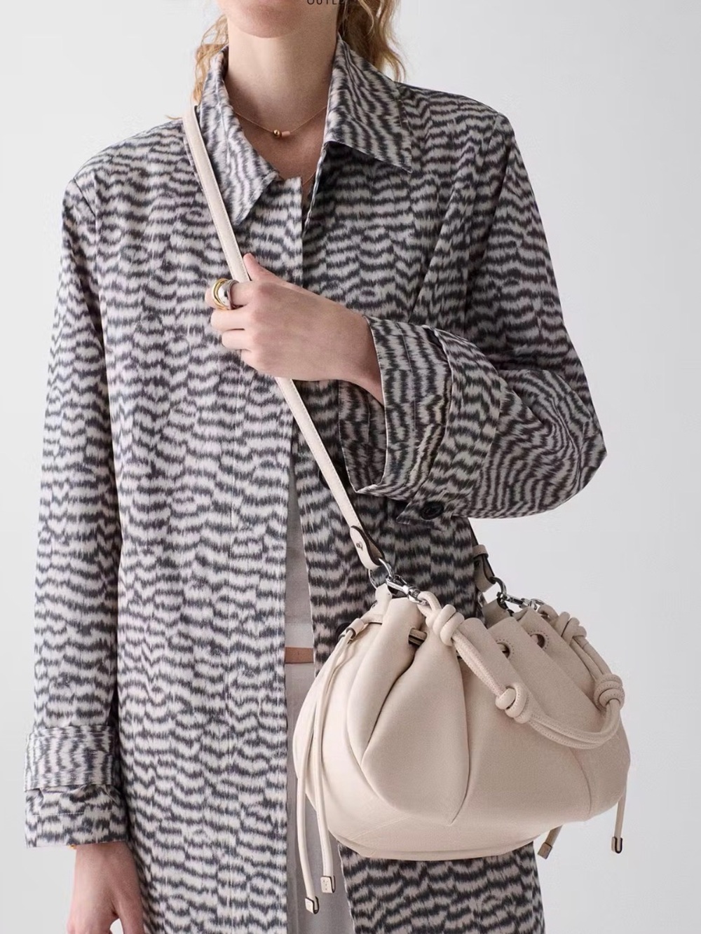 Kate Spade Soft Pleated Drawstring Crossbody in soft pink - Picture 3 of 9